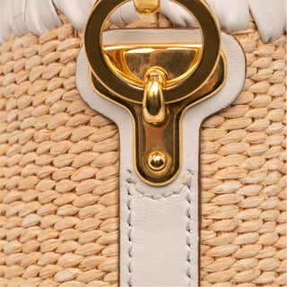 Prada City Calf Trimmed Paglia Bucket Bag