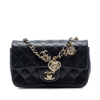 Chanel Mini Rectangular Classic Lambskin Valentines Heart Charms Single Flap