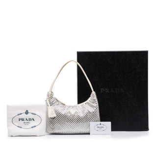 Prada Mini Satin Crystal Re Edition 2000 Shoulder Bag