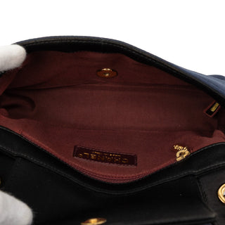 Chanel Small Bicolor Quilted Grosgrain Satin Small Mademoiselle Double Flap
