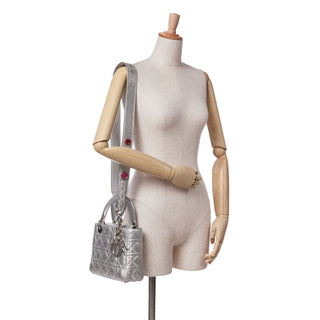 Dior lady Small Metallic Grained
