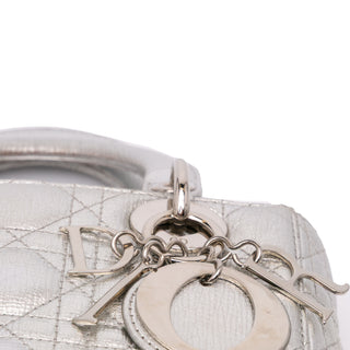 Dior lady Small Metallic Grained