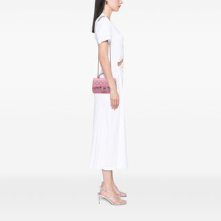 Chanel Mini Rectangular Bicolor Quilted Lambskin Top Handle Flap