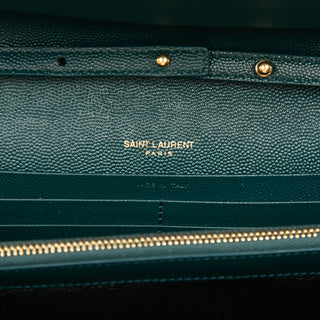 Saint Laurent Grain De Poudre Triquilt Monogram Envelope Wallet on Chain