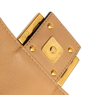 Fendi Zucca Embossed Leather Baguette Satchel