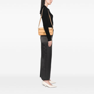 Fendi Zucca Embossed Leather Baguette Satchel