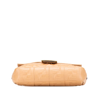 Fendi Zucca Embossed Leather Baguette Satchel