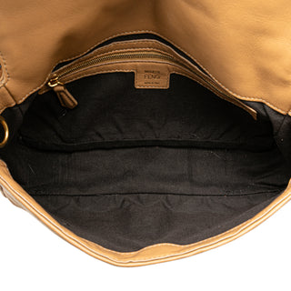 Fendi Zucca Embossed Leather Baguette Satchel