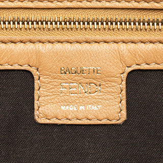 Fendi Zucca Embossed Leather Baguette Satchel