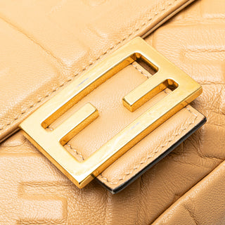 Fendi Zucca Embossed Leather Baguette Satchel