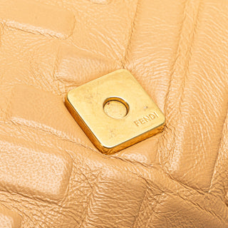 Fendi Zucca Embossed Leather Baguette Satchel