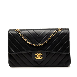 Chanel Medium Classic Chevron Crumpled Calfskin Double Flap