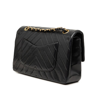 Chanel Medium Classic Chevron Crumpled Calfskin Double Flap