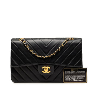 Chanel Medium Classic Chevron Crumpled Calfskin Double Flap