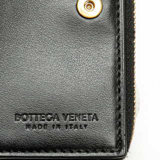 Bottega veneta Lambskin Maxi Intreccio Cassette Zip Wallet