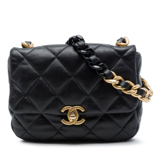 Chanel Mini Quilted Lambskin Lacquered Chain Flap