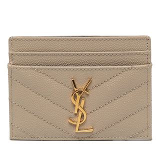 Saint Laurent Grain de Poudre Cassandre Matelasse Card Case