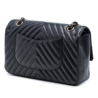 Chanel Medium Classic Chevron Crumpled Calfskin Double Flap