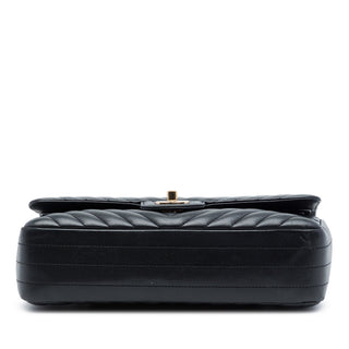 Chanel Medium Classic Chevron Crumpled Calfskin Double Flap