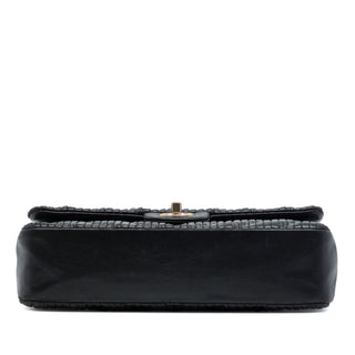 Chanel Medium Classic Chevron Calfskin Pleated Double Flap