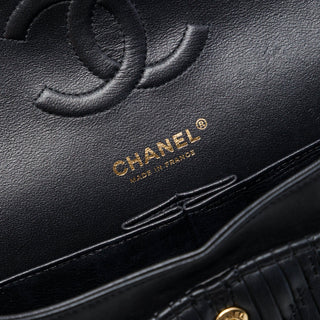Chanel Medium Classic Chevron Calfskin Pleated Double Flap