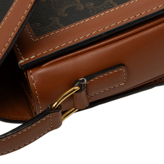 Celine Teen Triomphe Coated Canvas and Calfskin Triomphe Crossbody