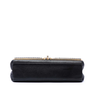 Chanel Chevron Sheepskin Stitched Chain Top Handle Flap