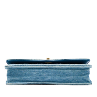 Chanel CC Quilted Denim Pearl Crush Wallet on Chain