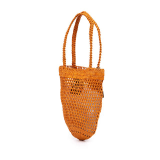 Chloé Small Raffia Embroidered Logo Summer Banana Tote