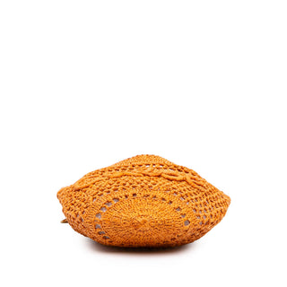 Chloé Small Raffia Embroidered Logo Summer Banana Tote