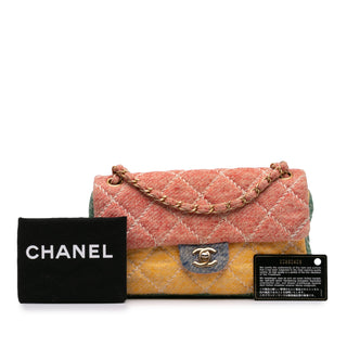 Chanel  Medium Multicolor Quilted Jersey Flap