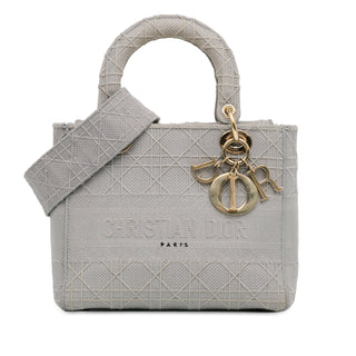 Dior Medium Embroidered Canvas Cannage Lady D Lite