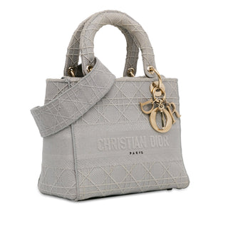 Dior Medium Embroidered Canvas Cannage Lady D Lite