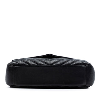 Saint Laurent Medium Chevron Embossed Leather Monogram College Satchel