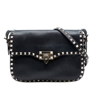 Valentino Small Leather Rockstud Flap Crossbody