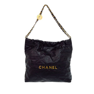 Chanel Small Quilted Shiny Calfskin 22 Handbag