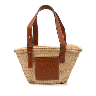 LOEWE Small Raffia Anagram Basket Tote