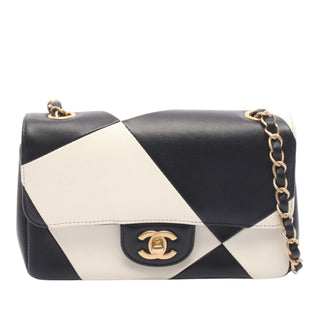 Chanel Mini Rectangular Classic Lambskin Geometric Patchwork Single Flap