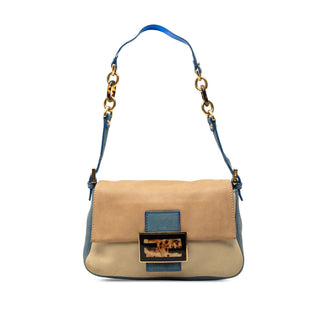 Fendi Mini Suede and Calfskin Colorblock Tortoiseshell Chain Mamma Forever