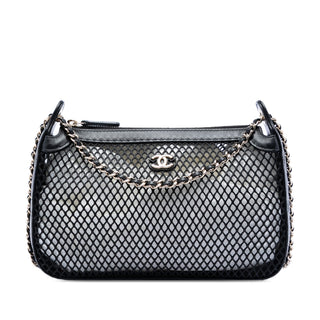 Chanel CC Mesh and Shiny Lambskin Clutch with Chain
