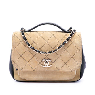 Chanel Medium CC Quilted Suede Business Affinity Flap