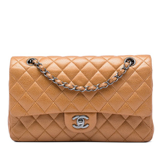 Chanel Medium Classic Metallic Caviar Double Flap