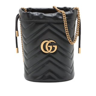 Gucci Small GG Marmont Leather Matelasse Bucket Bag