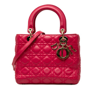 Dior Medium Lambskin Cannage Lady Dior