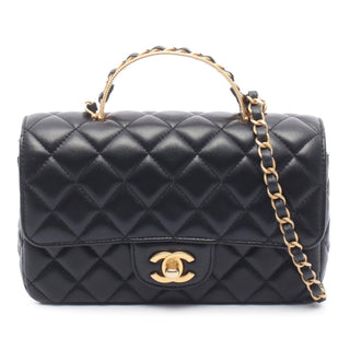 Chanel CC Quilted Lambskin Chain Top Handle Flap