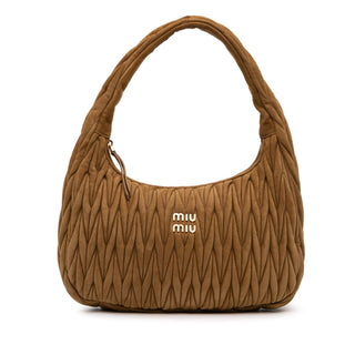 Miu Miu Large Matelasse Suede Wander Bag