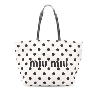 Miu Miu Printed Canvas Tote