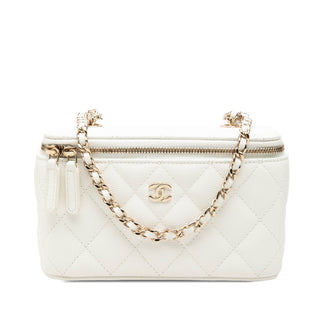 Chanel Small Quilted Caviar Vanity Case With Chain