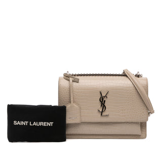 Saint Laurent
Medium Croc Embossed Leather Monogram Sunset Crossbody