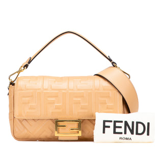 Fendi
Zucca Embossed Leather Baguette Satchel